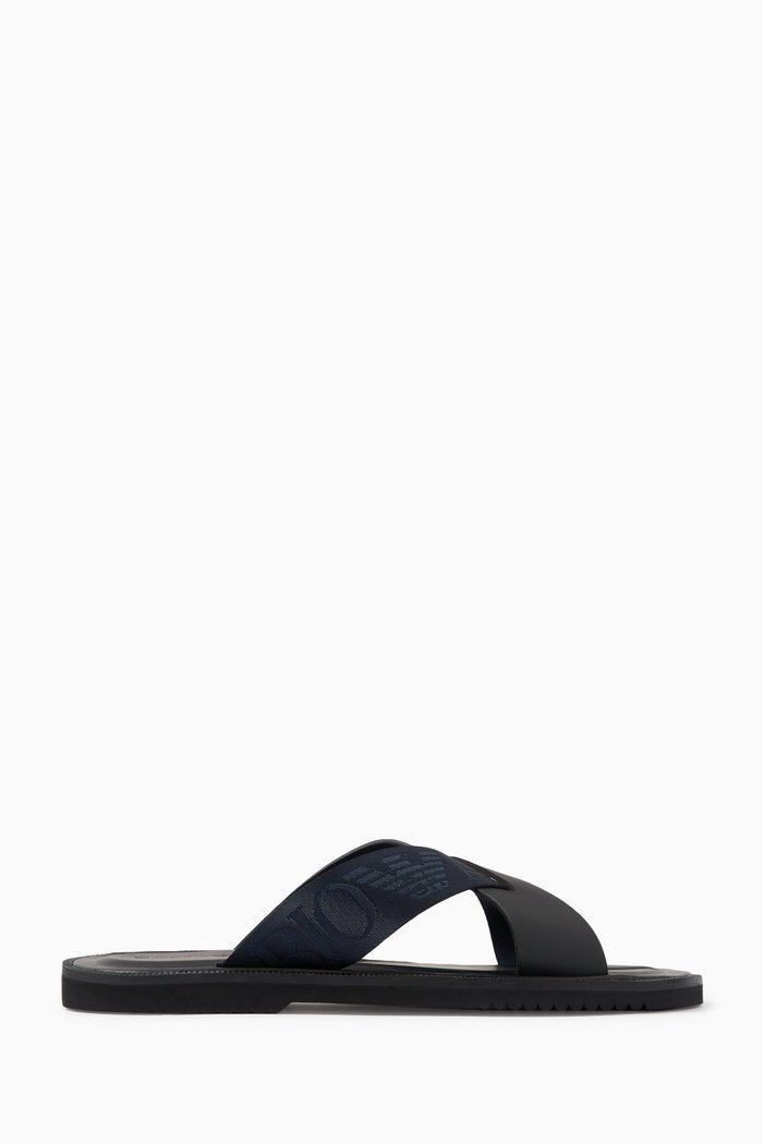 EA Kriss Kross Sandals in Leather, Blue