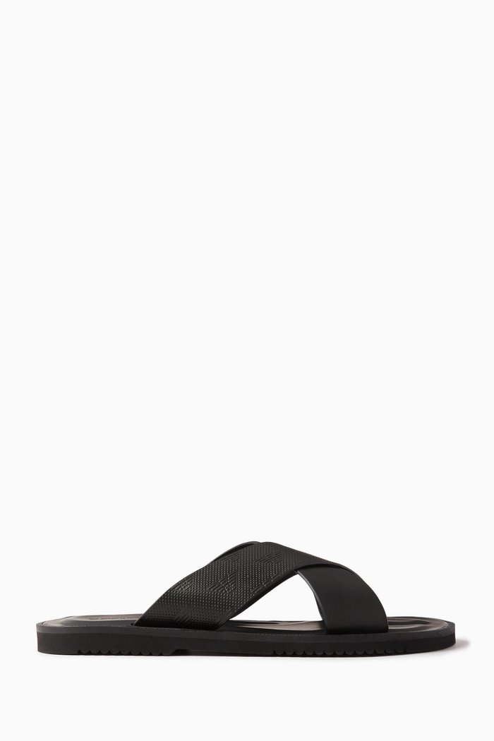 

Eagle Kriss Kross Sandals in Leather, Black