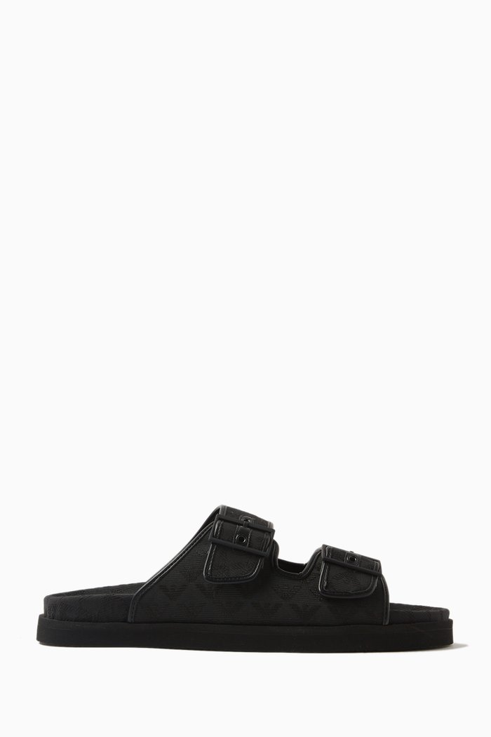 

Eagle Logo Sandals, Black