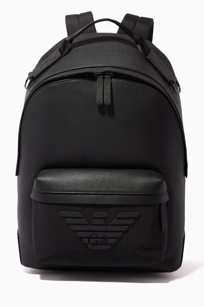 

EA Eagle Backpack in Textured Leather, Black