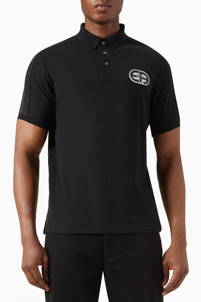 

Polo Shirt in Cotton Piqué, Black