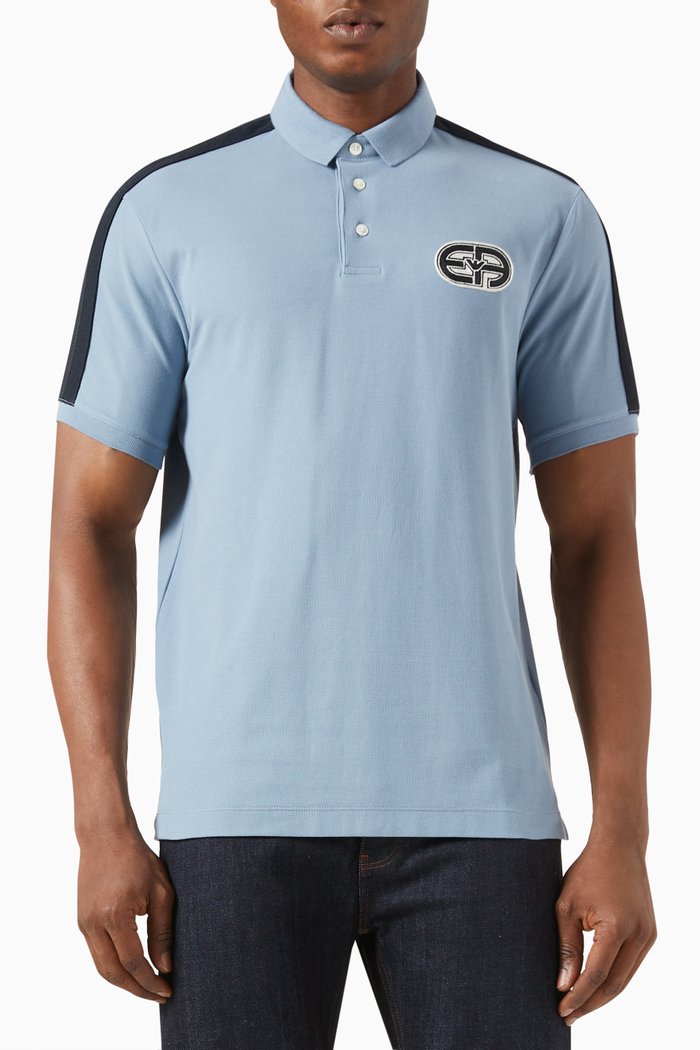 

Polo Shirt in Cotton Piqué, Blue