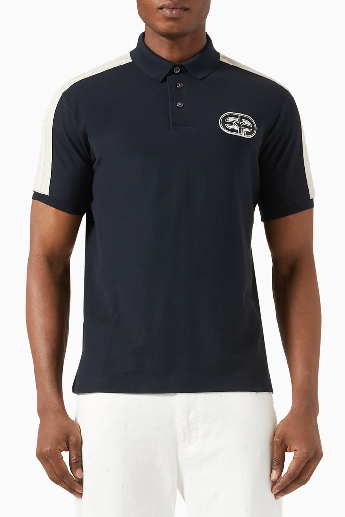 

Polo Shirt in Cotton Piqué, Blue