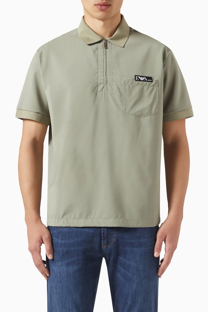 

Polo Shirt in Wool, Grey