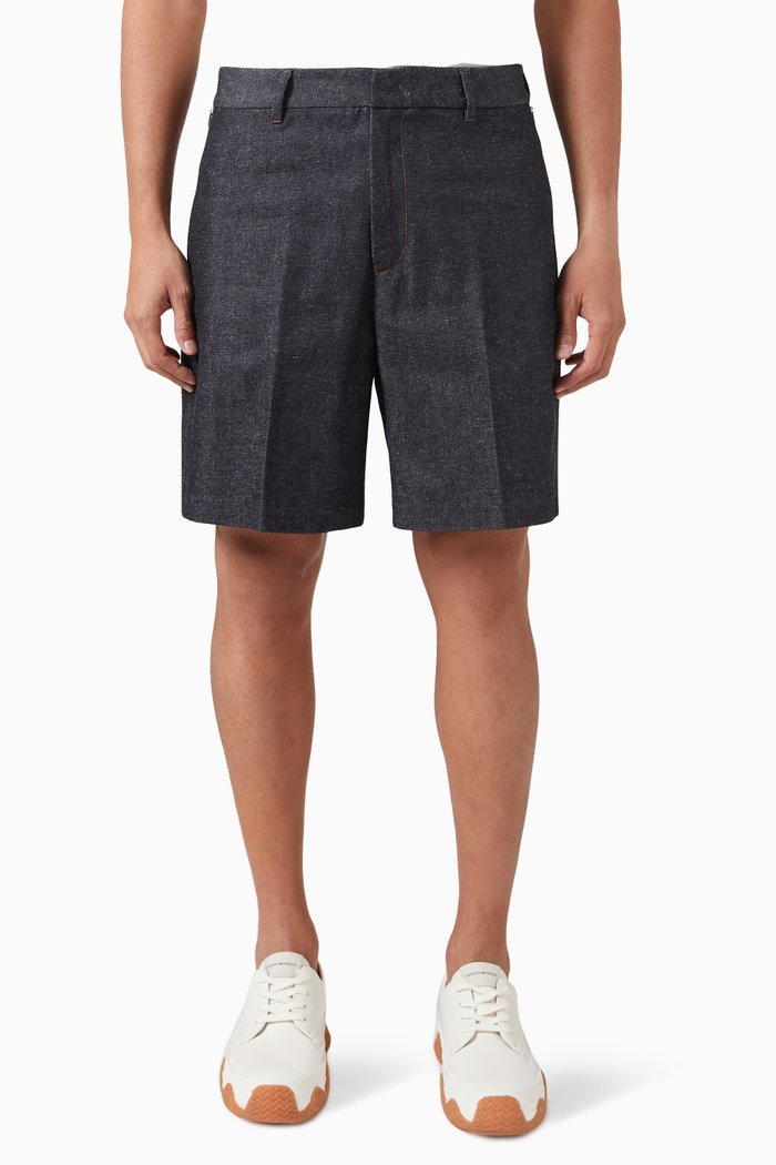 Bermuda Shorts in Denim, Blue