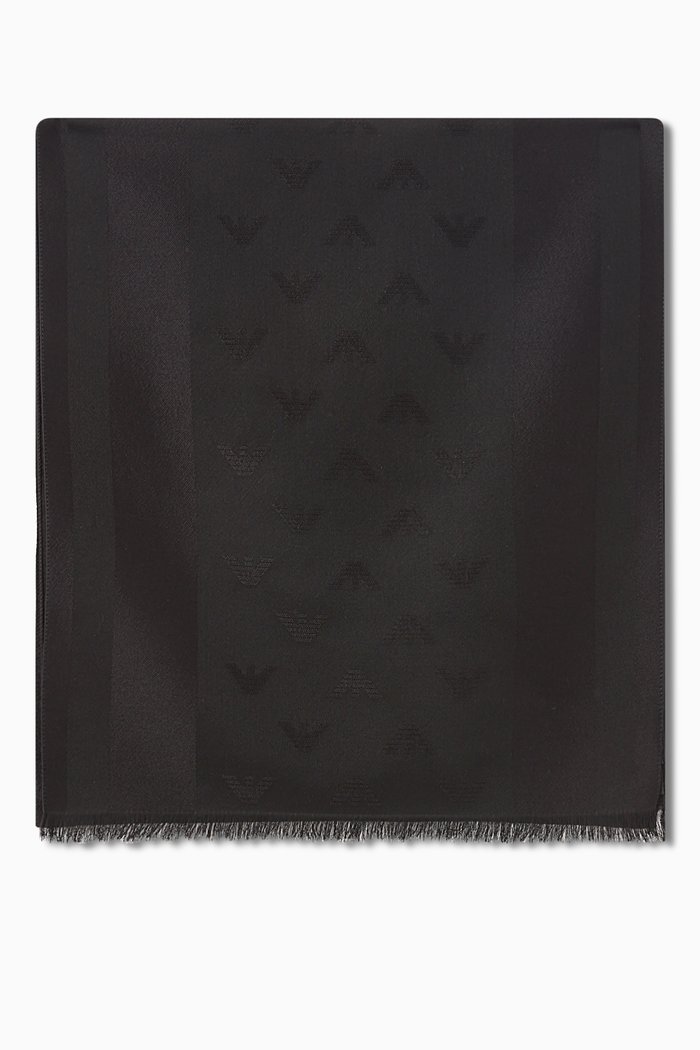 

Eagle Logo Scarf in Modal-blend, Grey