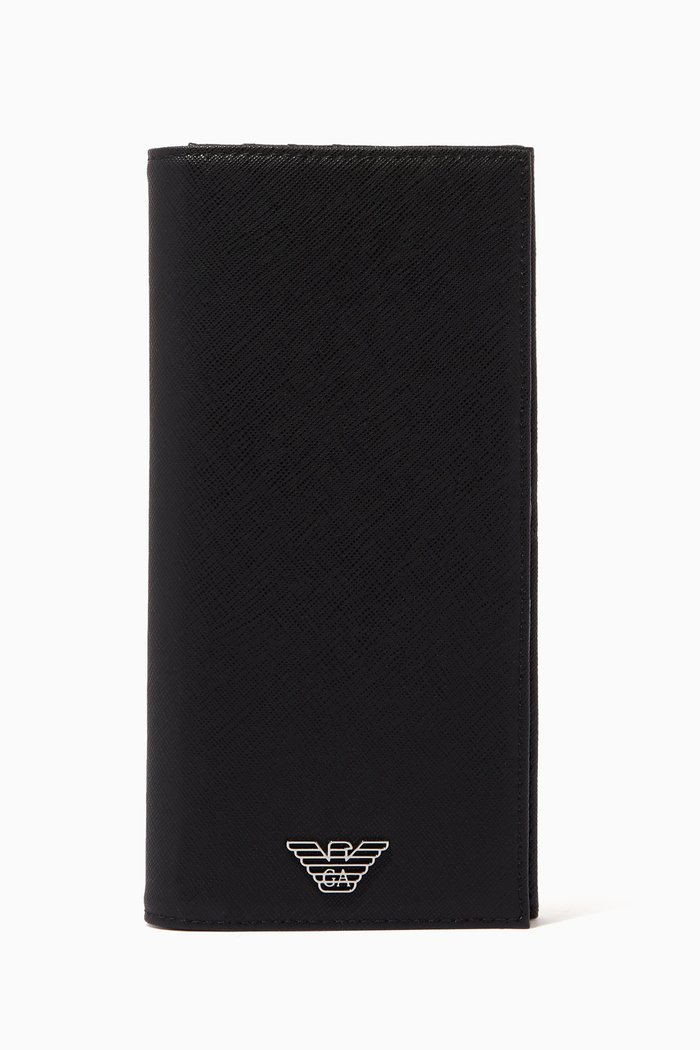 

Continental Bi-fold Wallet in Regenerated Leather, Black