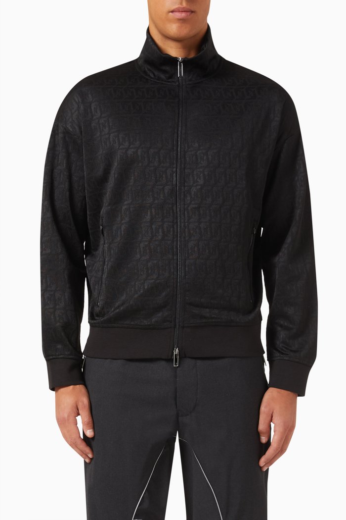 All-over EA Logo Sweatshirt in Jersey, Black