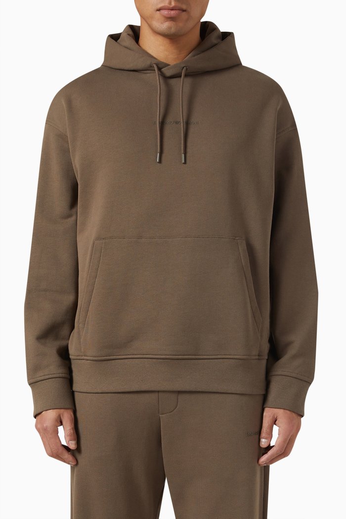 

Micro Logo Hoodie in Fleece, Neutral