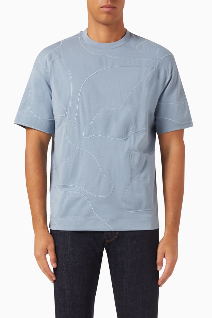 

Camouflage T-shirt in Cotton Jersey, Blue