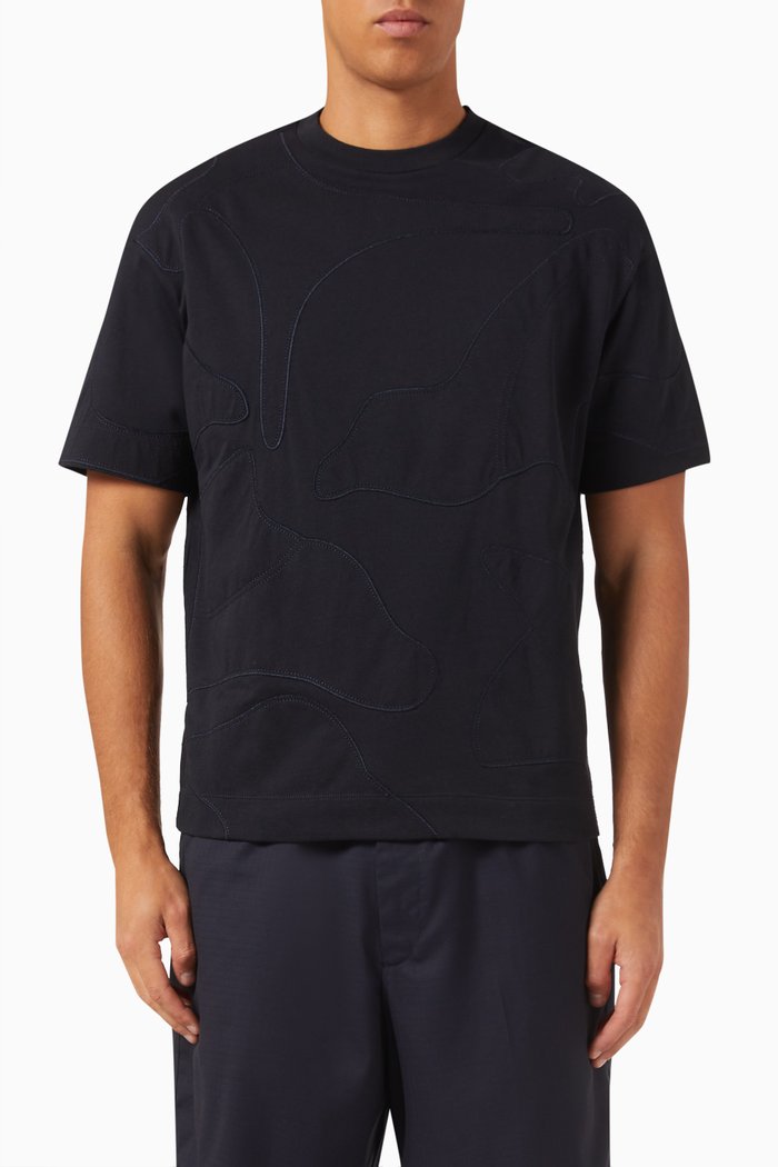 

Camouflage T-shirt in Cotton Jersey, Blue