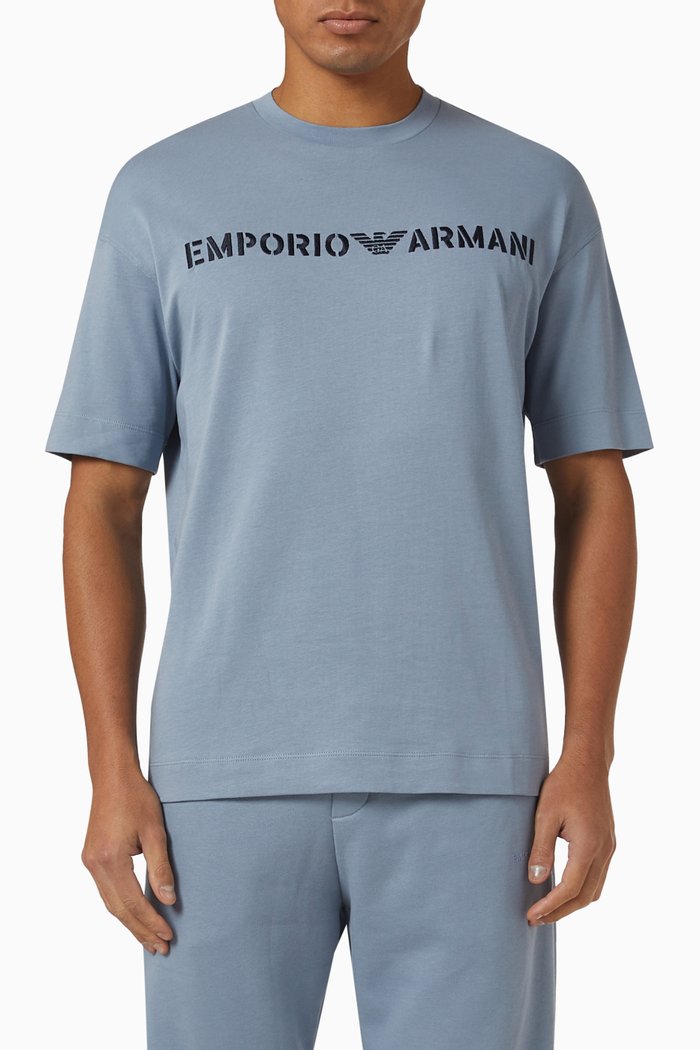 

Logo T-shirt in Cotton Jersey, Blue