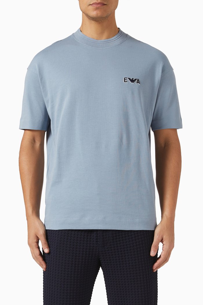 

Logo T-shirt in Cotton Jersey, Blue