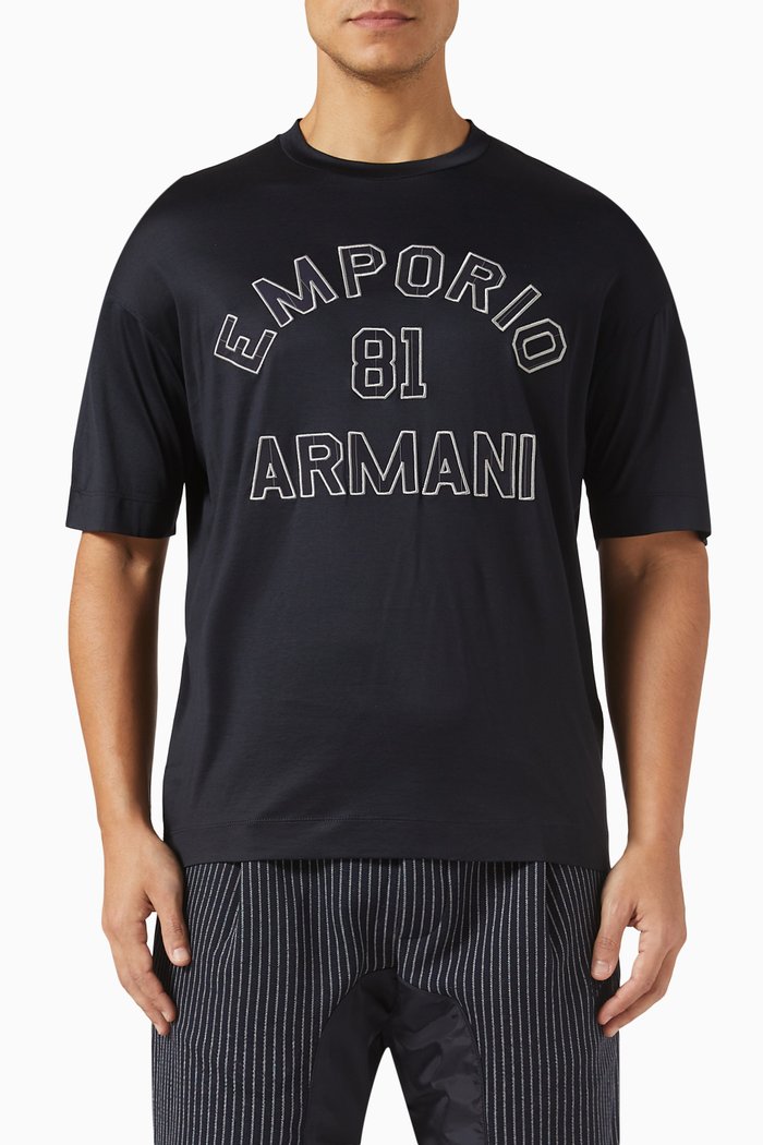 

Logo T-shirt in Lyocell Blend, Blue