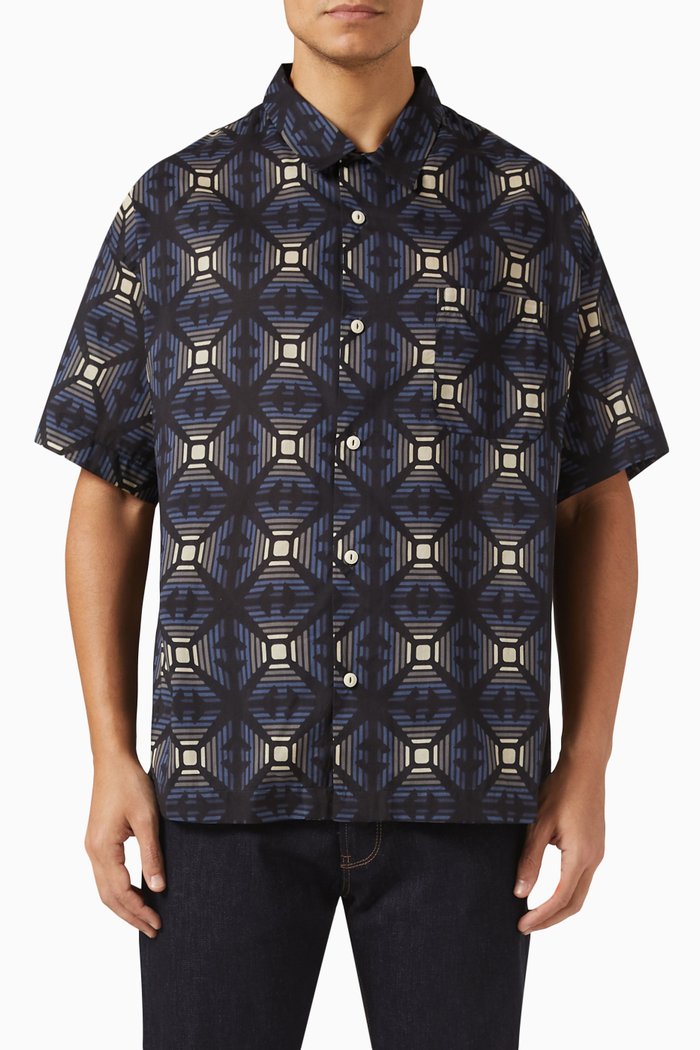 

Bowling Shirt in Cotton, Blue