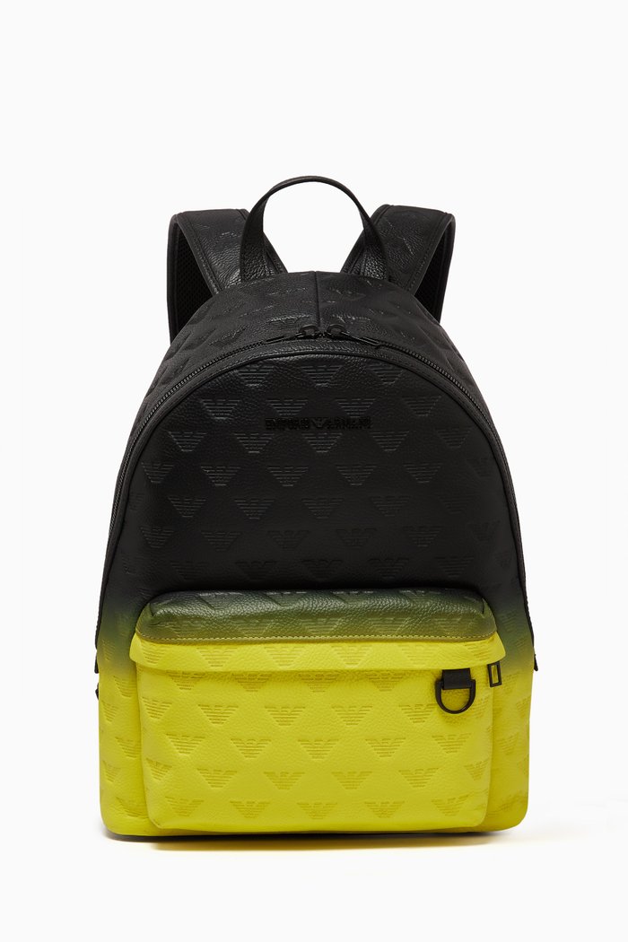

Ombre Effect Backpack in Pebbled Leather, Yellow