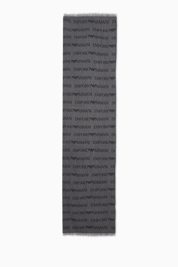 

EA Logo Scarf in Wool, Grey