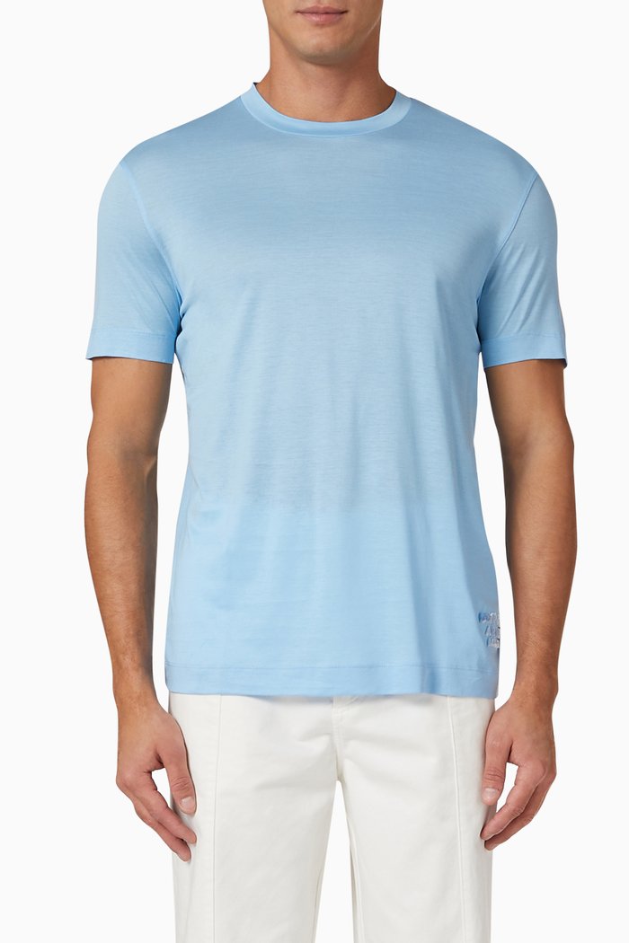 

T-shirt in Lyocell, Blue