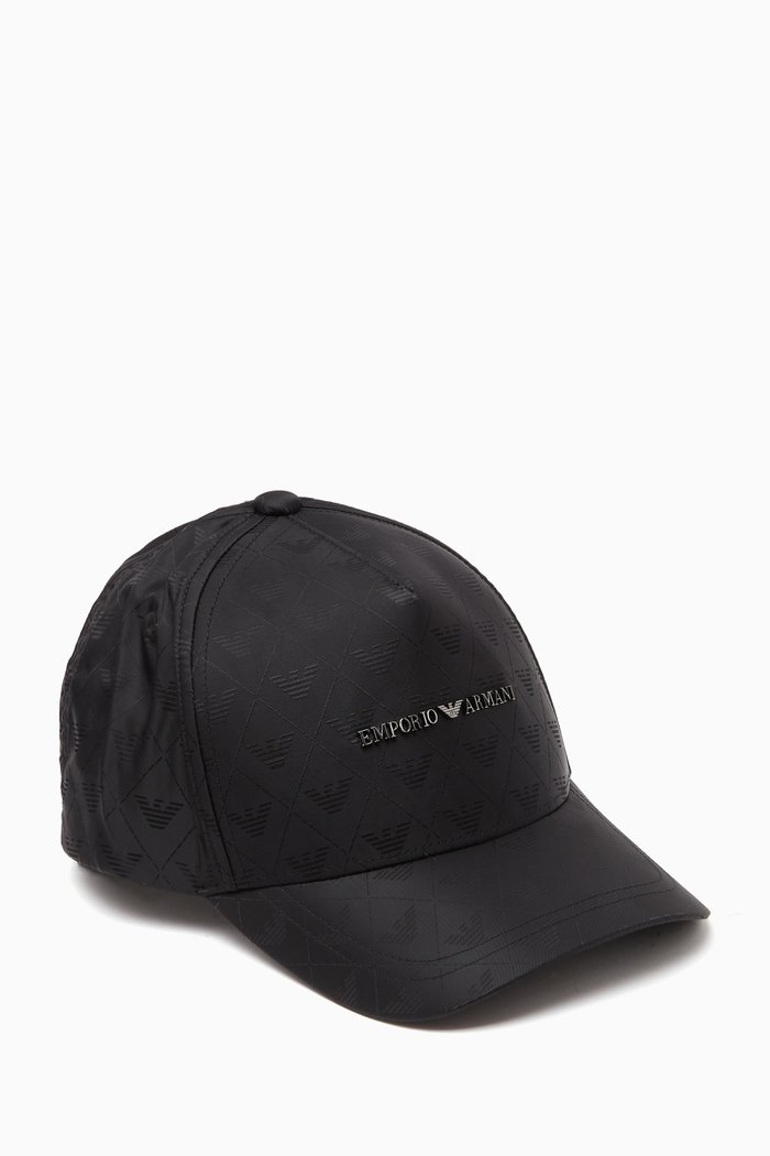 

All-Over Eagle Logo Baseball Hat, Black
