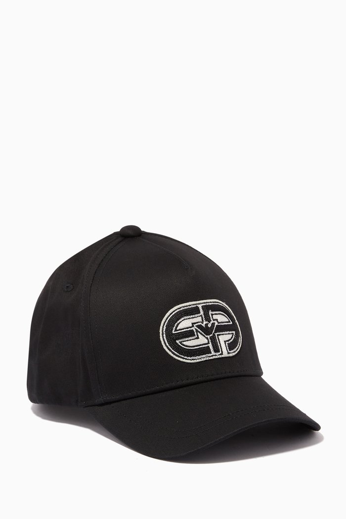 

EA Macro Logo Baseball Cap in Gabardine, Black