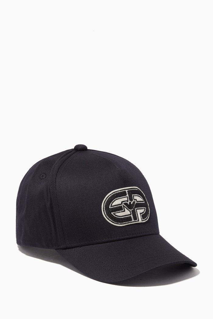 

EA Macro Logo Baseball Cap in Gabardine, Blue