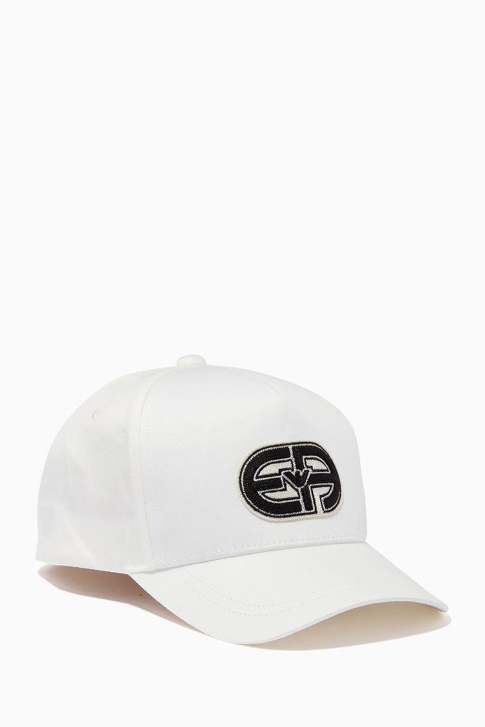 

EA Macro Logo Baseball Cap in Gabardine, White