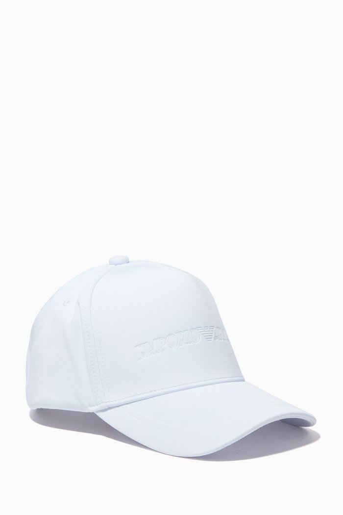 

EA Embossed Logo Baseball Hat in Gabardine, White