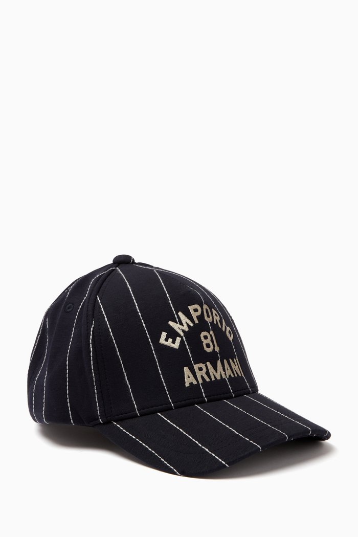 

All-over Stripes Logo Baseball Hat, Blue