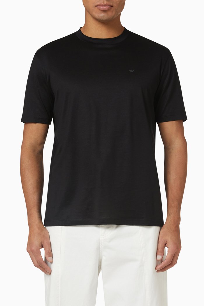 

T-shirt in Lyocell Blend, Black