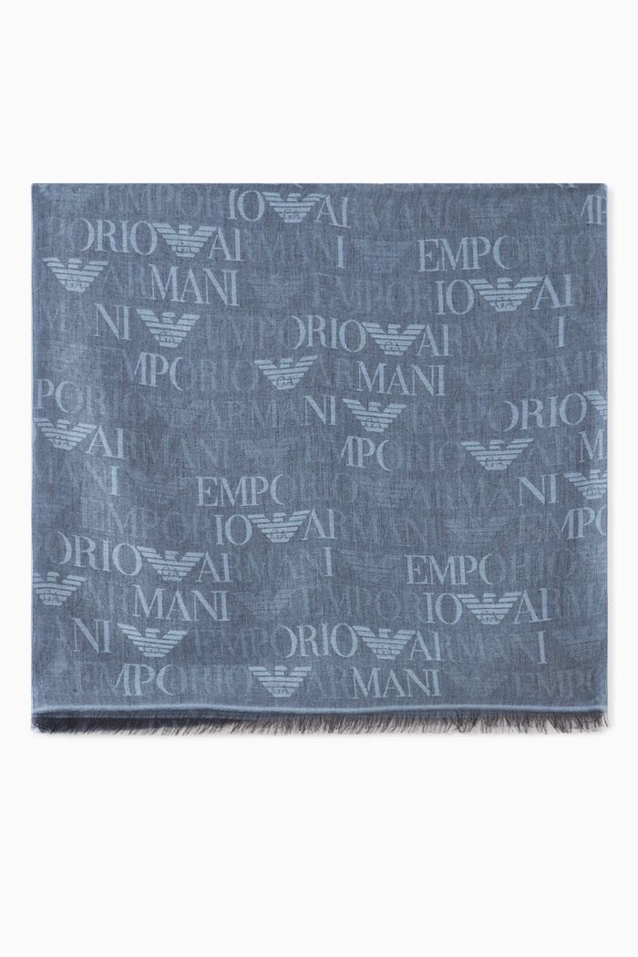 

EA Logo Scarf in Modal-blend, Blue
