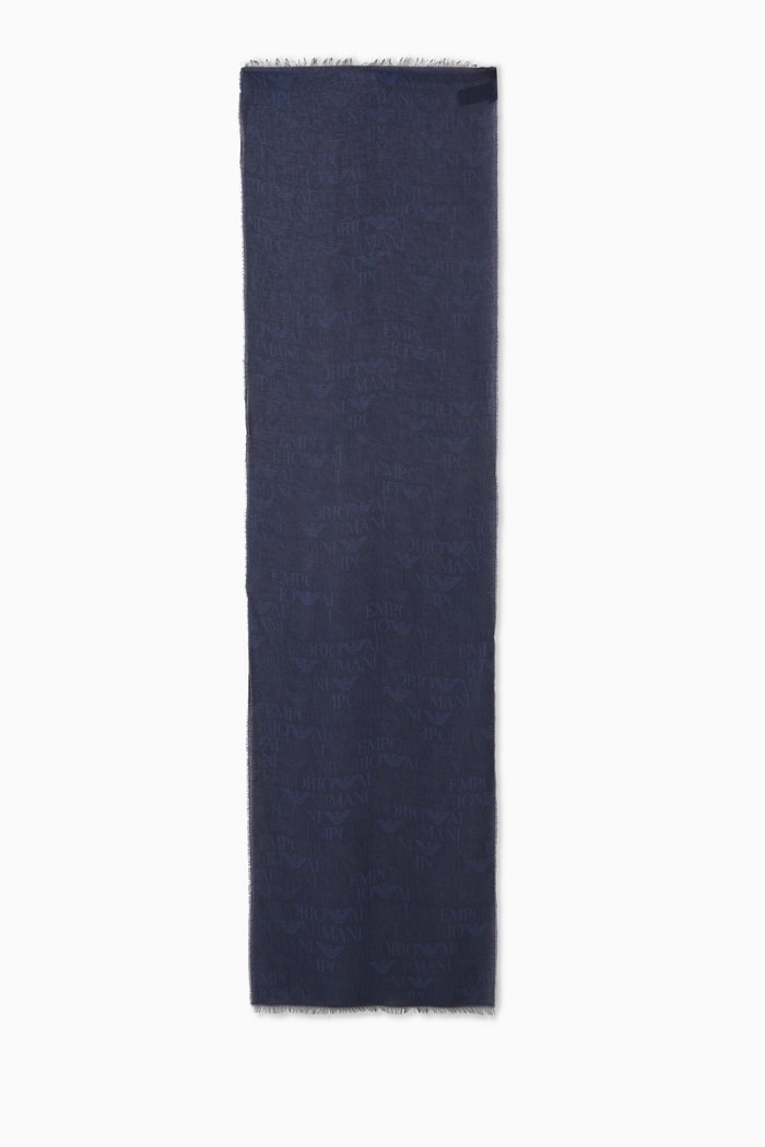 

EA Logo Scarf in Modal-blend, Blue