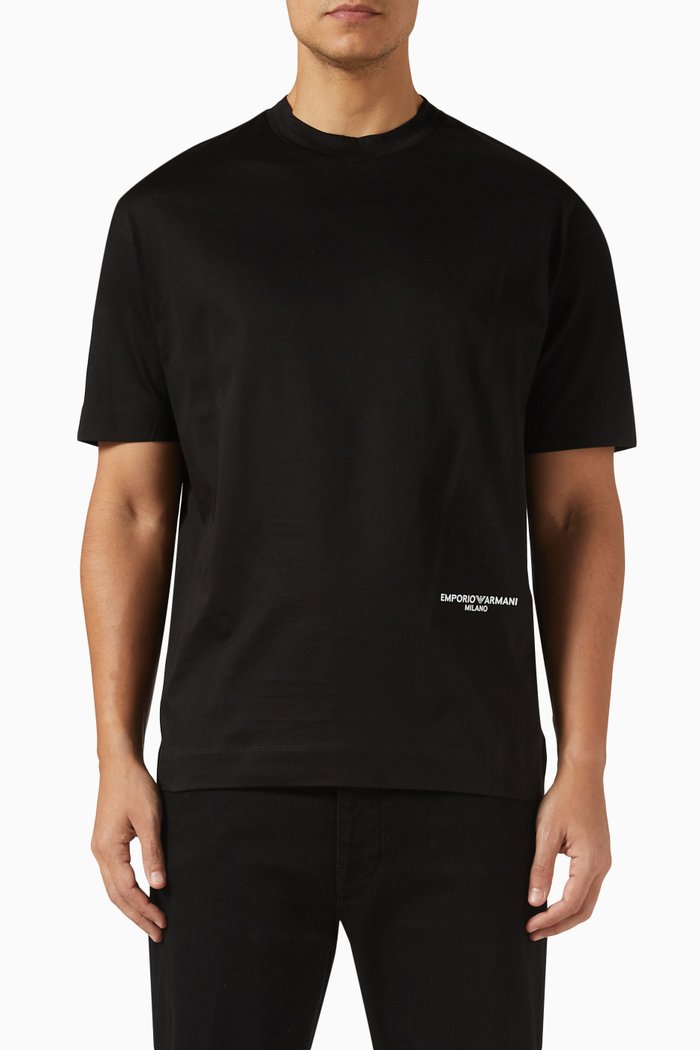 

Micro Logo T-shirt in Cotton, Black