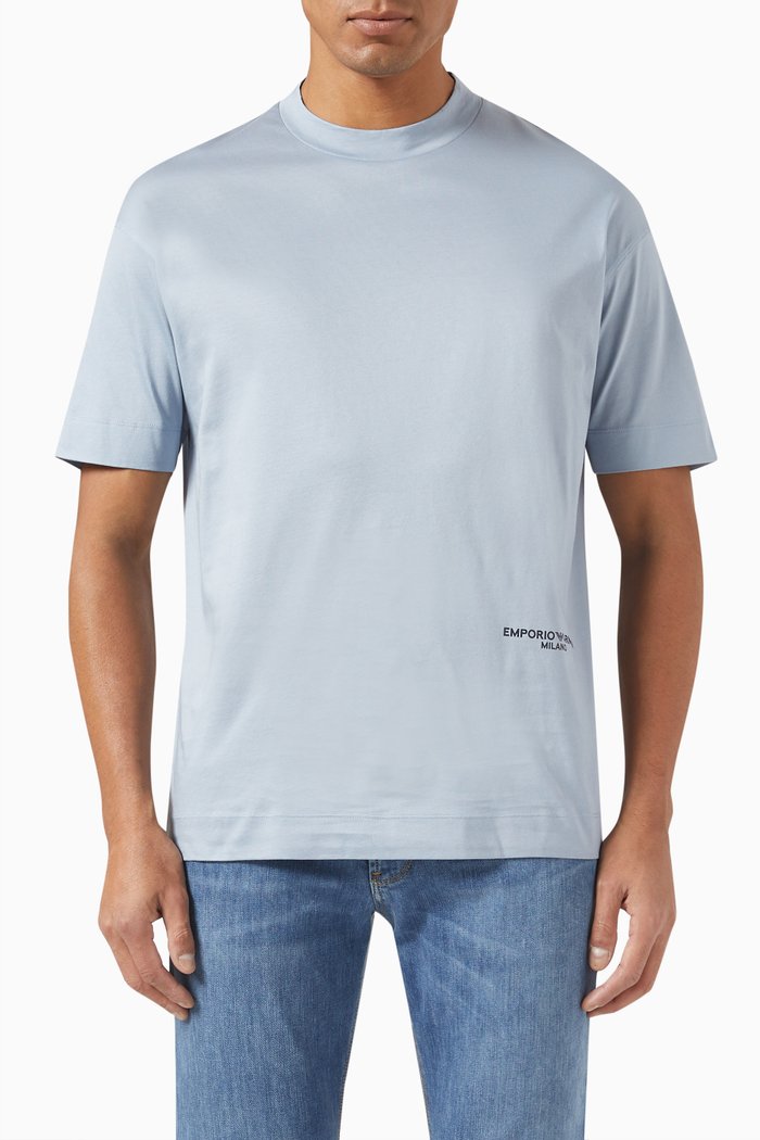 

Micro Logo T-shirt in Cotton, Blue
