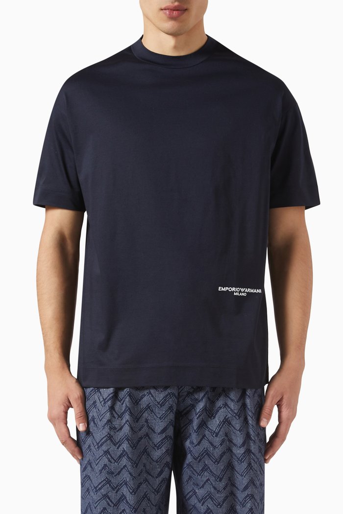 

Micro Logo T-shirt in Cotton, Blue