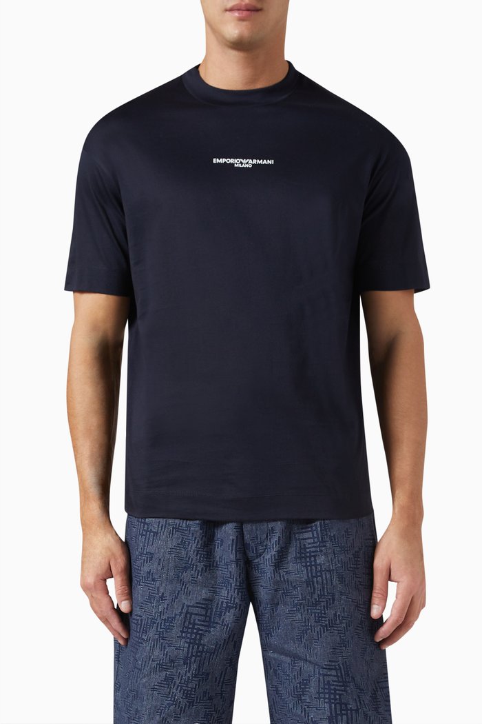 

Logo T-shirt in Cotton Jersey, Blue