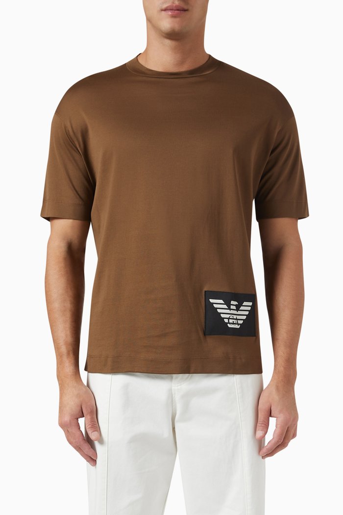 

Eagle Logo Patch T-shirt in Cotton, Neutral