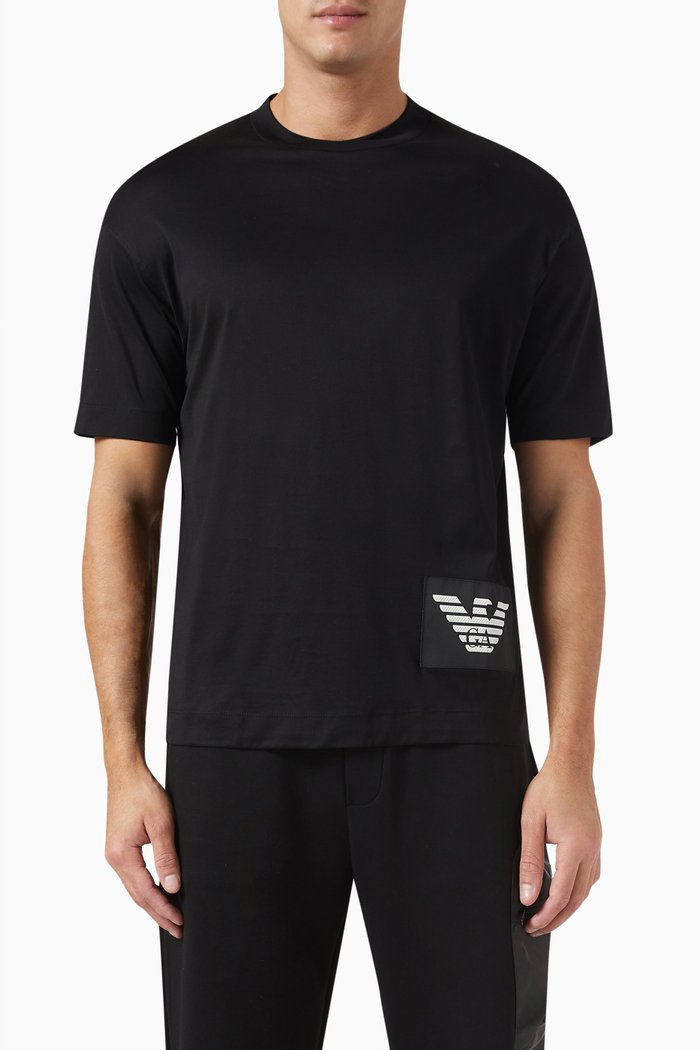 

Eagle Logo Patch T-shirt in Cotton, Black