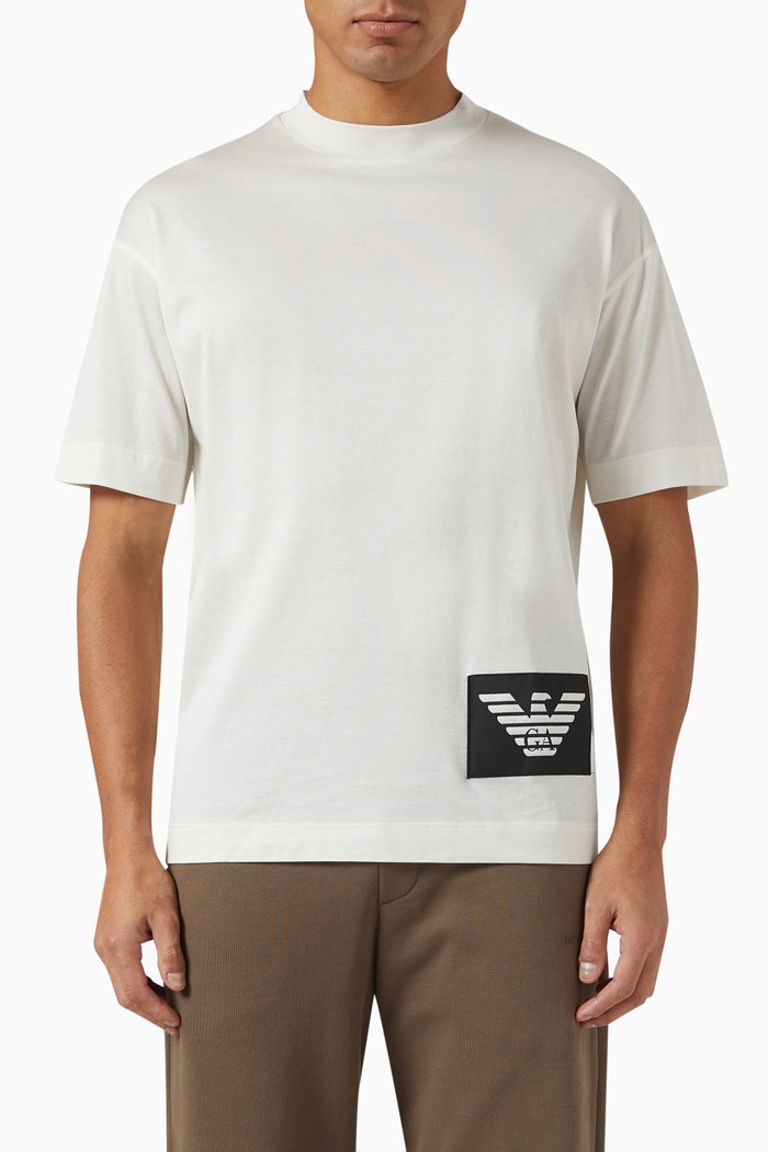 

Eagle Logo Patch T-shirt in Cotton, White