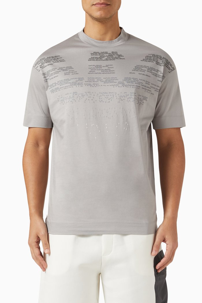 

Eagle Macro Logo T-shirt in Cotton Jersey, Grey