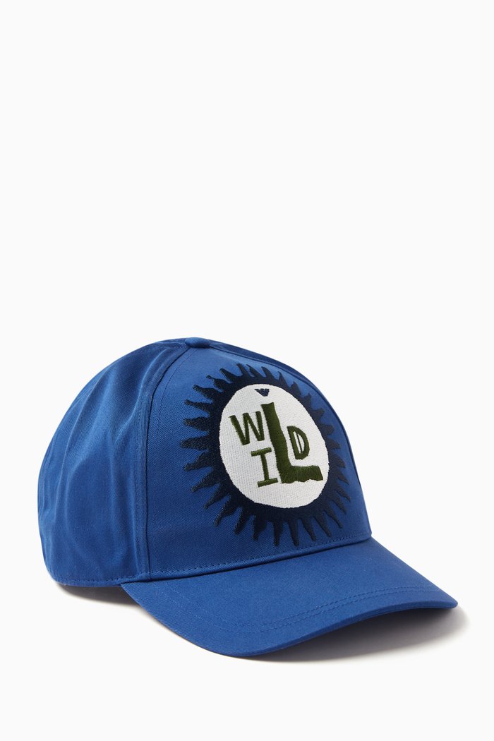 

Tribe Logo Patch Baseball Cap in Gabardine, Blue