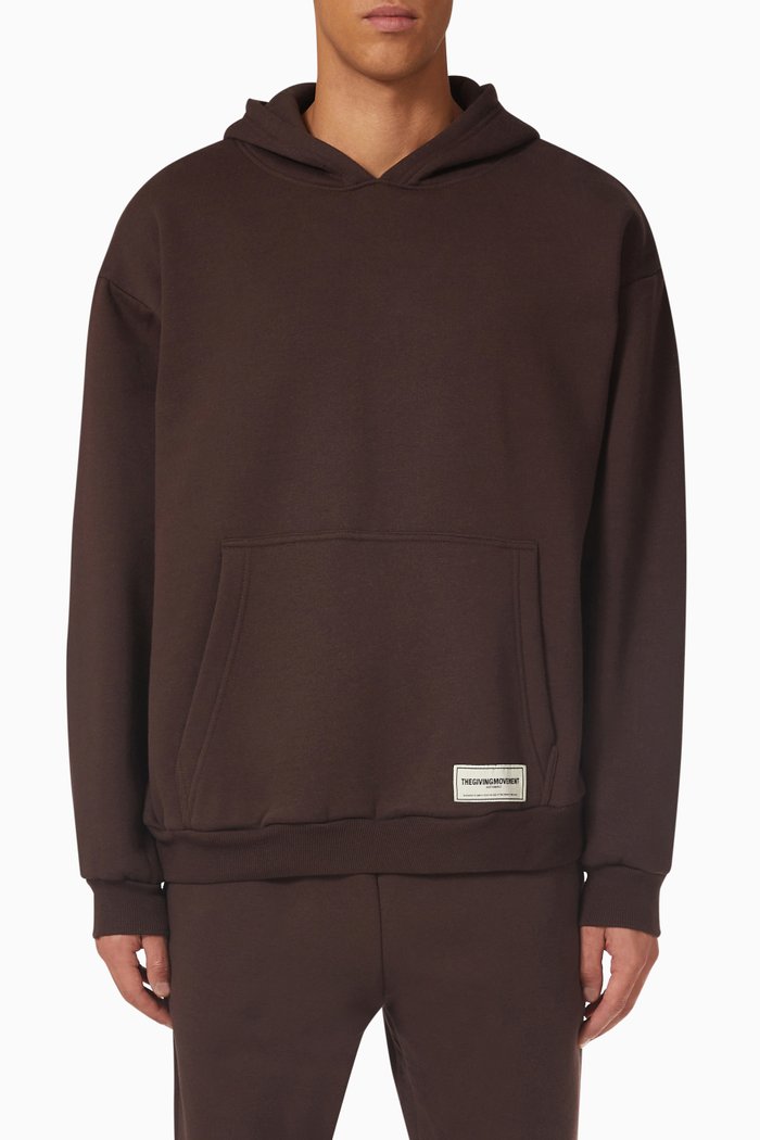 

Modest Oversized Hoodie in Organic Fleece, Brown