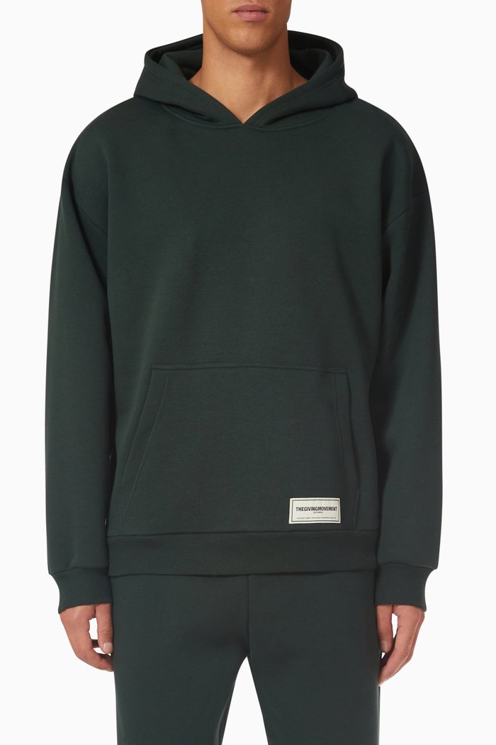 

Modest Oversized Hoodie in Organic Fleece, Green