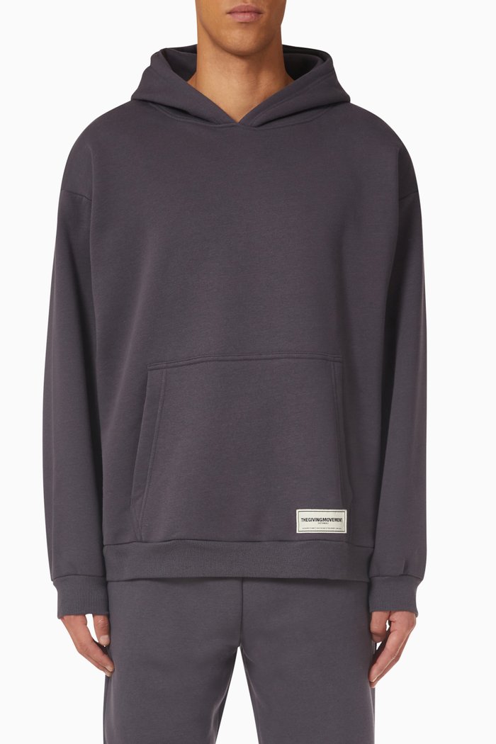 

Modest Oversized Hoodie in Organic Fleece, Grey