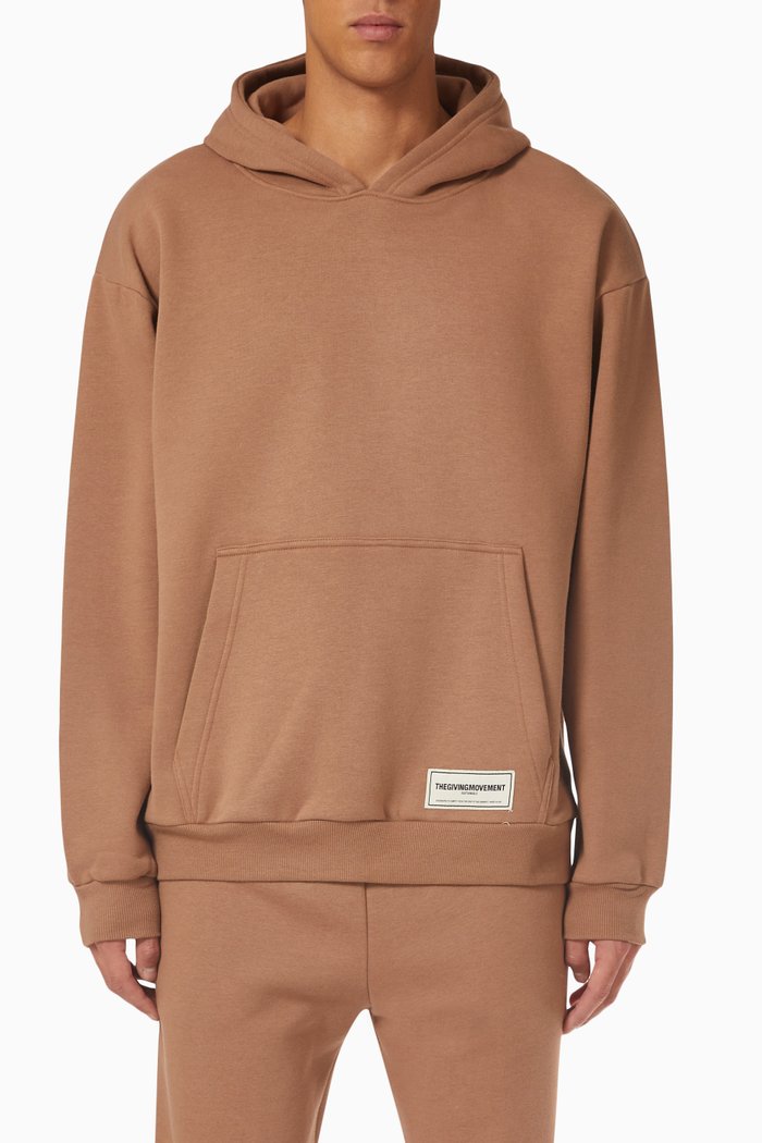 

Modest Oversized Hoodie in Organic Fleece, Neutral