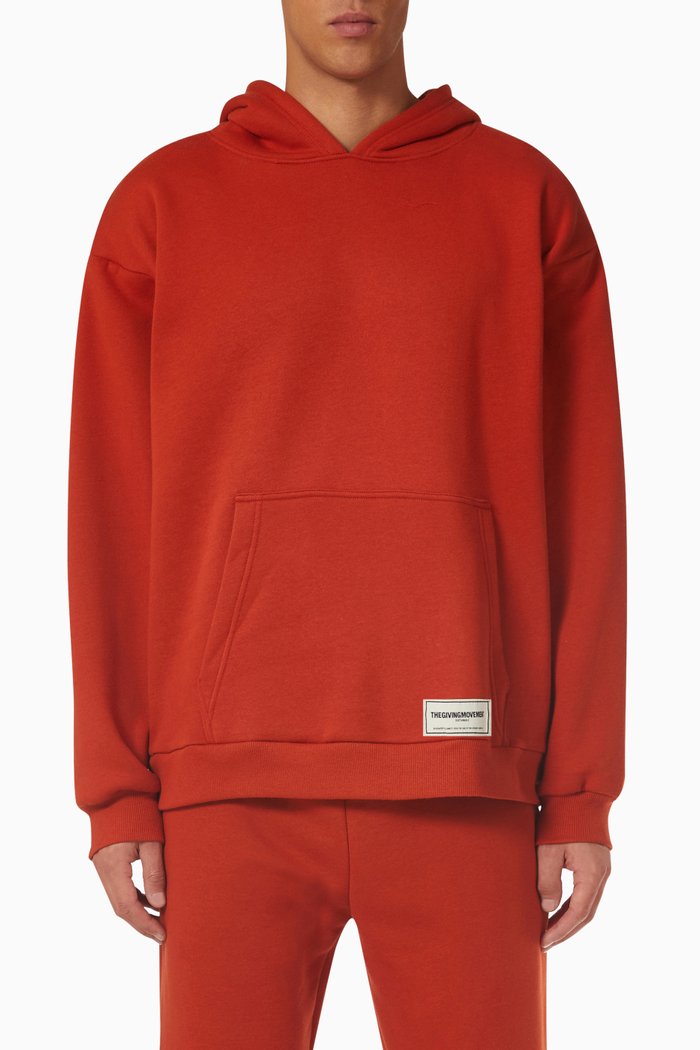 

Modest Oversized Hoodie in Organic Fleece, Orange