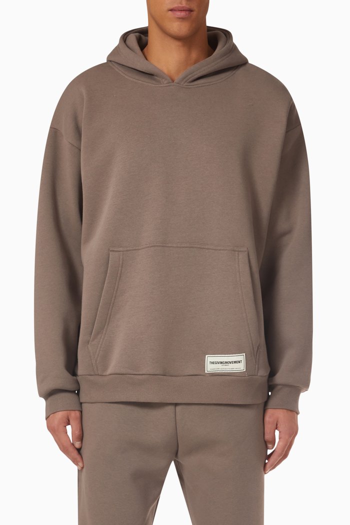 

Modest Oversized Hoodie in Organic Fleece, Brown
