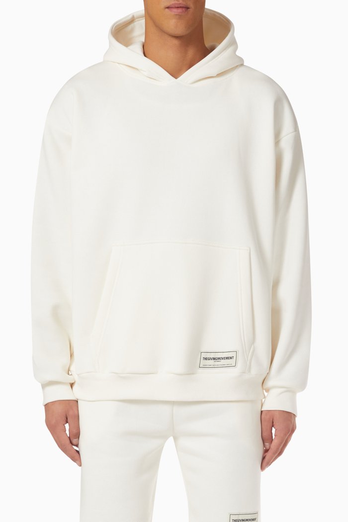 

Modest Oversized Hoodie in Organic Fleece, Neutral