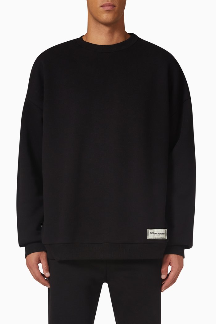 

Super-oversized Sweatshirt in Organic Fleece, Black