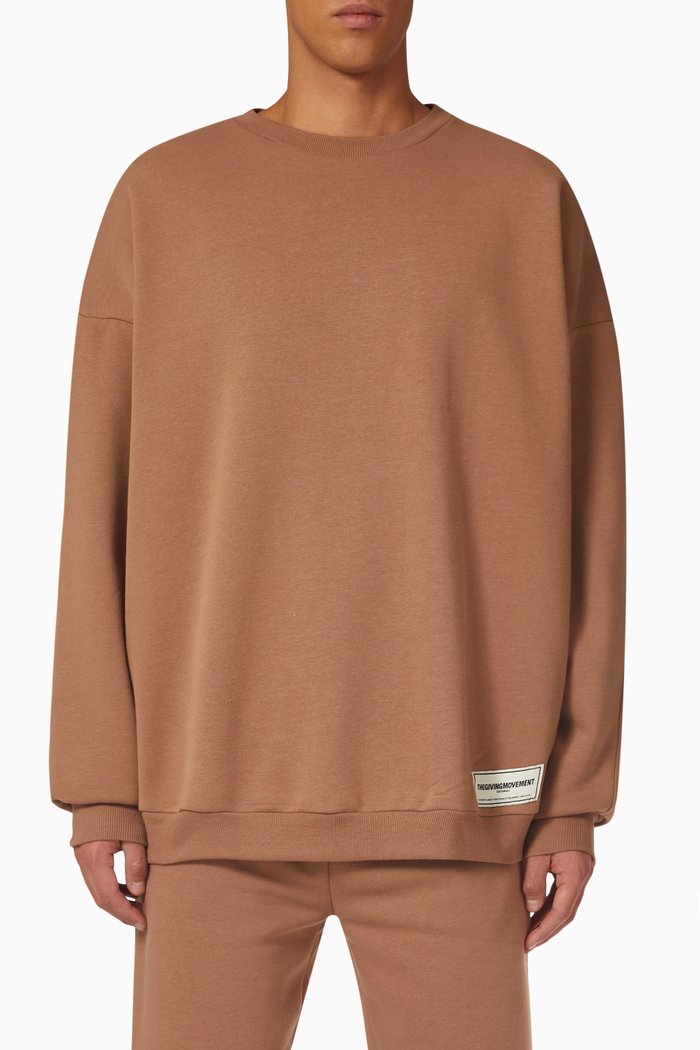 

Super-oversized Sweatshirt in Organic Fleece, Neutral