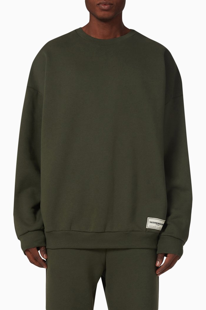 

Super-oversized Sweatshirt in Organic Fleece, Brown